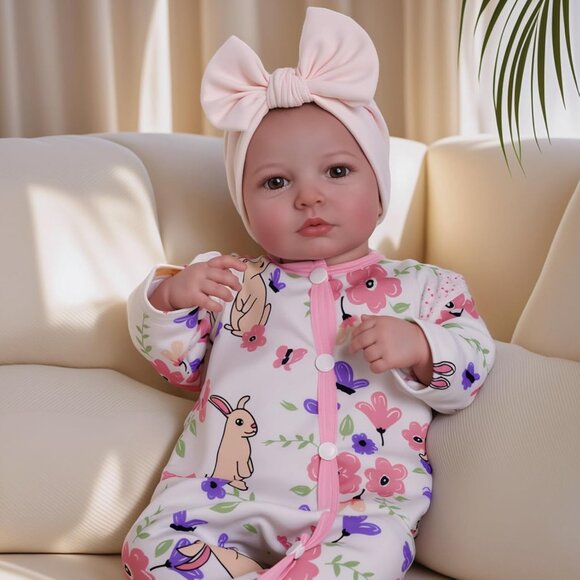 🆕20Inch Full Body Viny Newborn Baby Poseable Limbs Cute Girl with Accessories - Picture 9 of 9